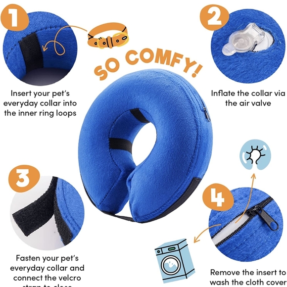 🔥4/$15 BENCMATE INFLATABLE RECOVERY DOG COLLAR PROTECTIVE CONE M - L - XL - Picture 3 of 10